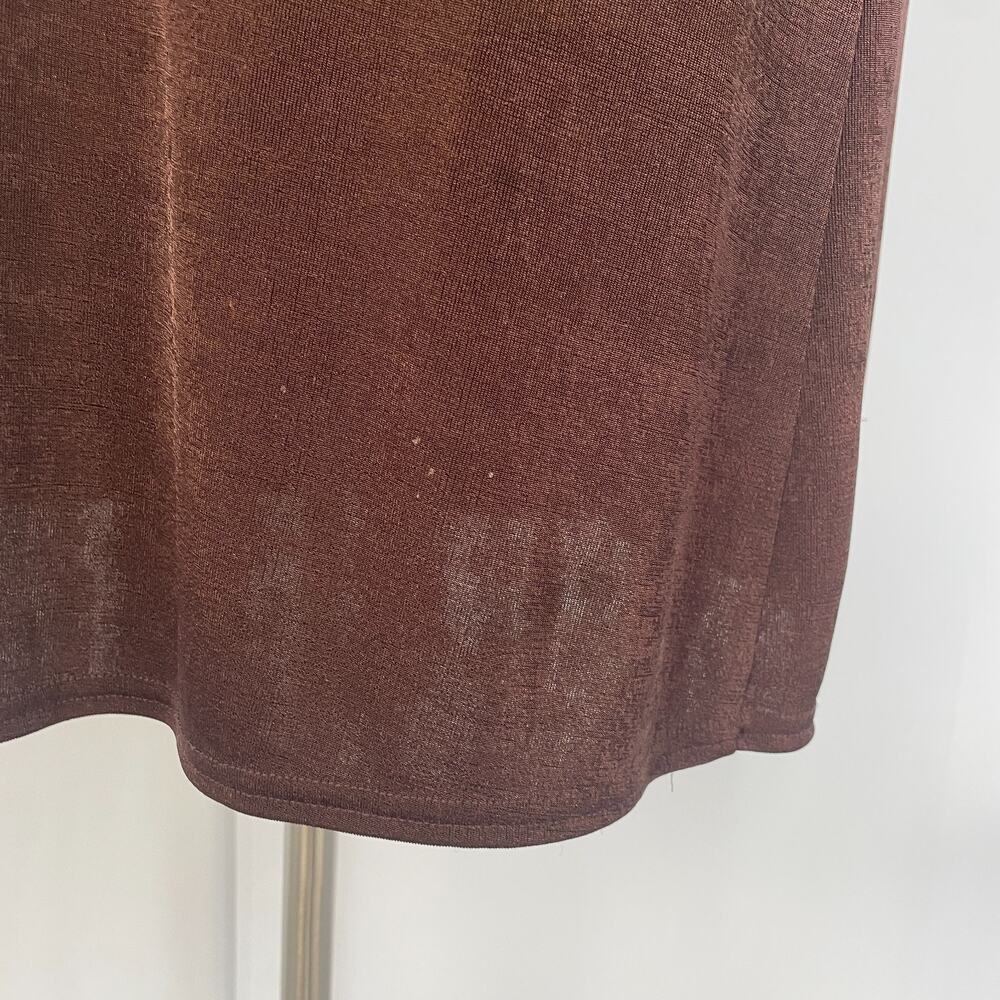 Vintage Casual Dress Plus Size 14W 16W Chocolate Brown Minimal Stretch T Shirt - Picture 7 of 12